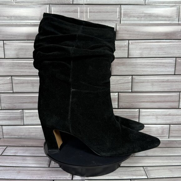 Vince Camuto Women's Black Suede Skylar Slouch Pointe Toe Boot Shoe Size 6-NEW - Picture 1 of 9